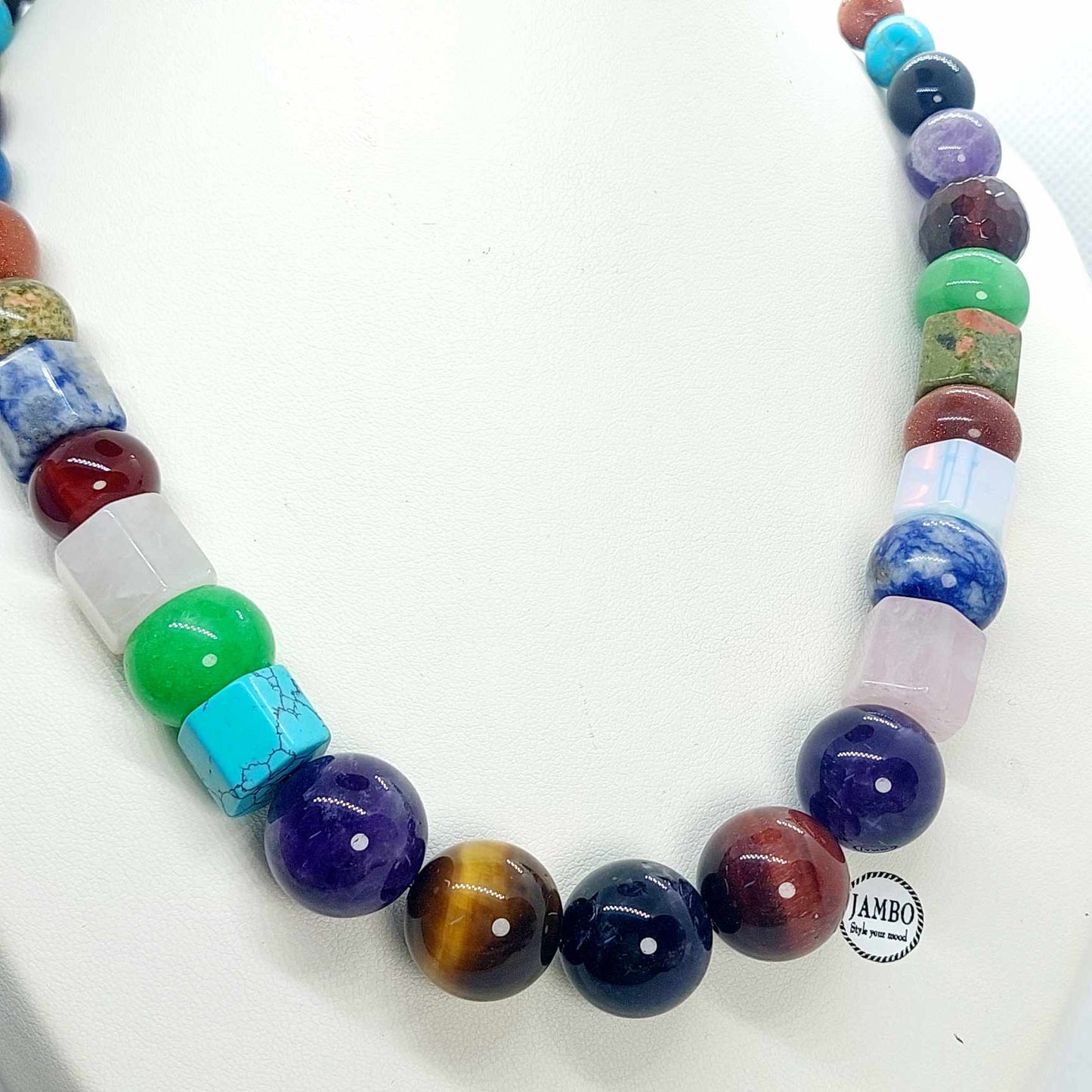 Mixed Natural Stones Choker Necklace