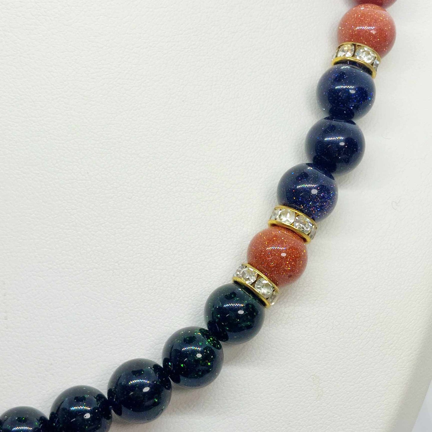 Sandstone and Goldstone Choker Necklace in 10mm Stones