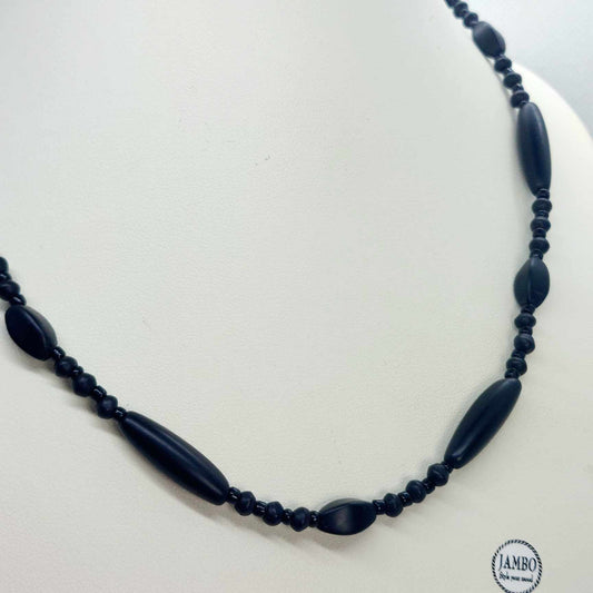 Natural Black Agate Choker Necklace