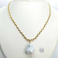 Natural Baroque Pearl Pendant with Stainless Steel Gold Plated Chain Necklace