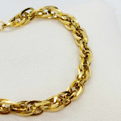 Necklace and Bracelet Set in Stainless Steel Gold Plated
