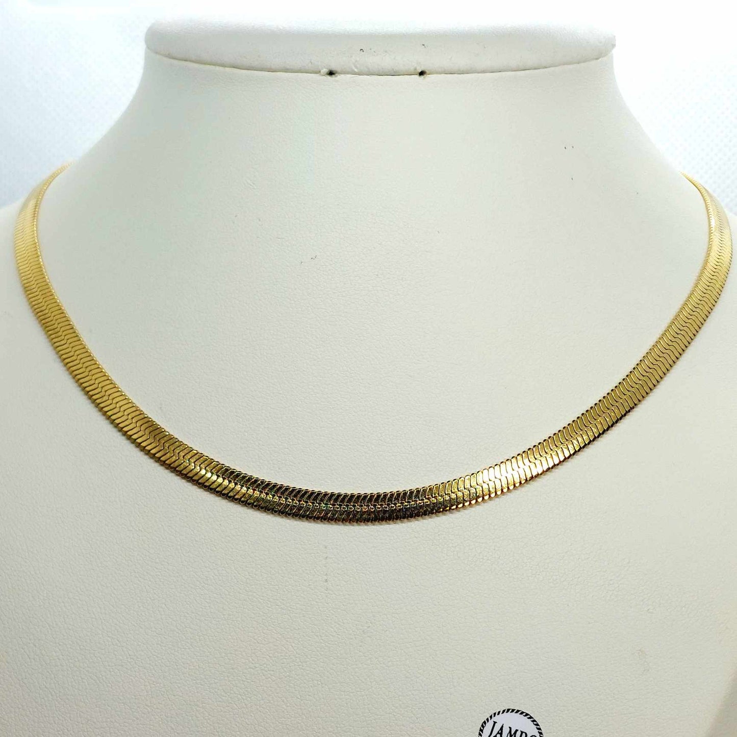 Snake Chain Necklace in Gold Platted Stainless Steel