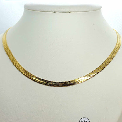 Snake Chain Necklace in Gold Platted Stainless Steel