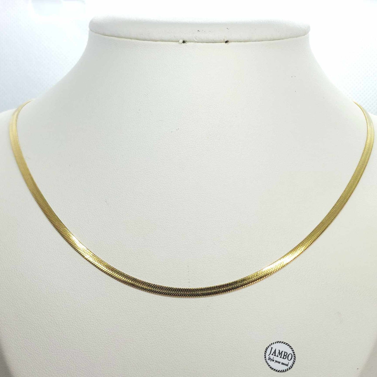 Snake Chain Necklace in Gold Platted Stainless Steel