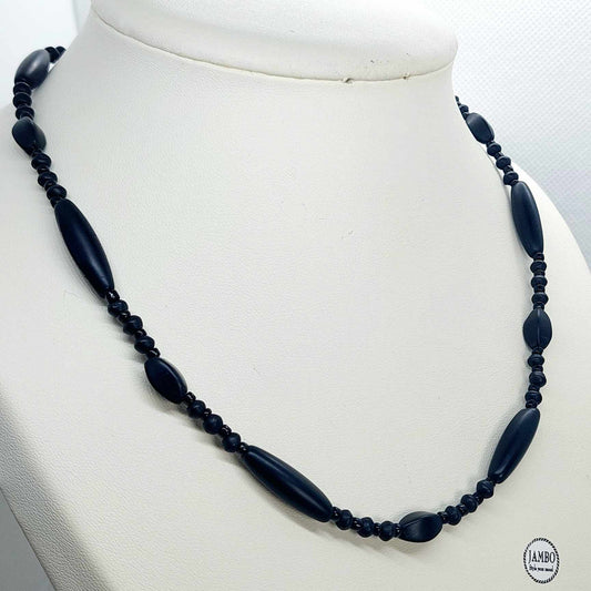 Natural Black Agate Choker Necklace