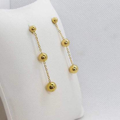 Dangle Earrings in Gold Plated Stainless Steel