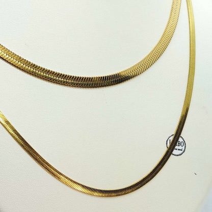 Snake Chain Necklace in Gold Platted Stainless Steel