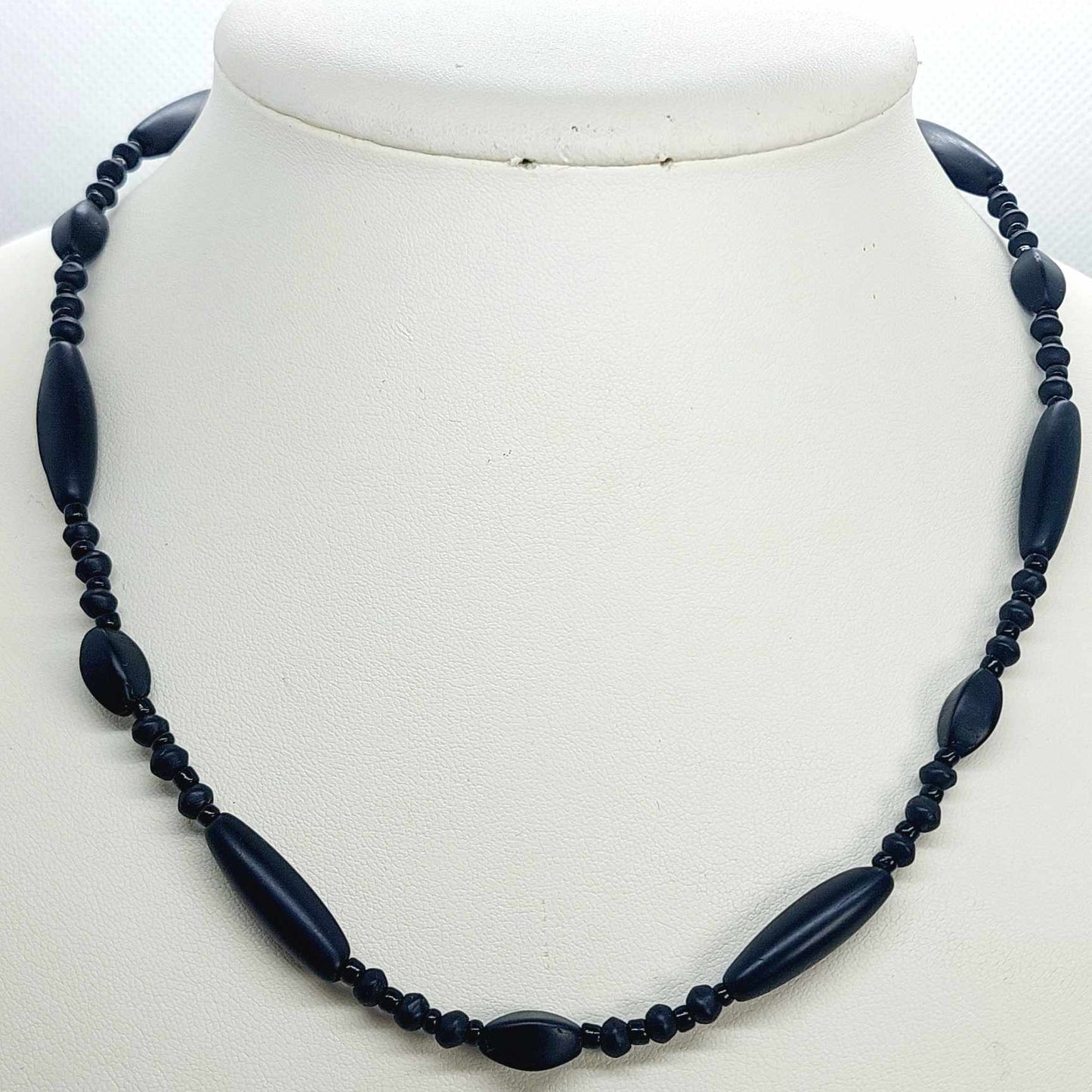 Natural Black Agate Choker Necklace