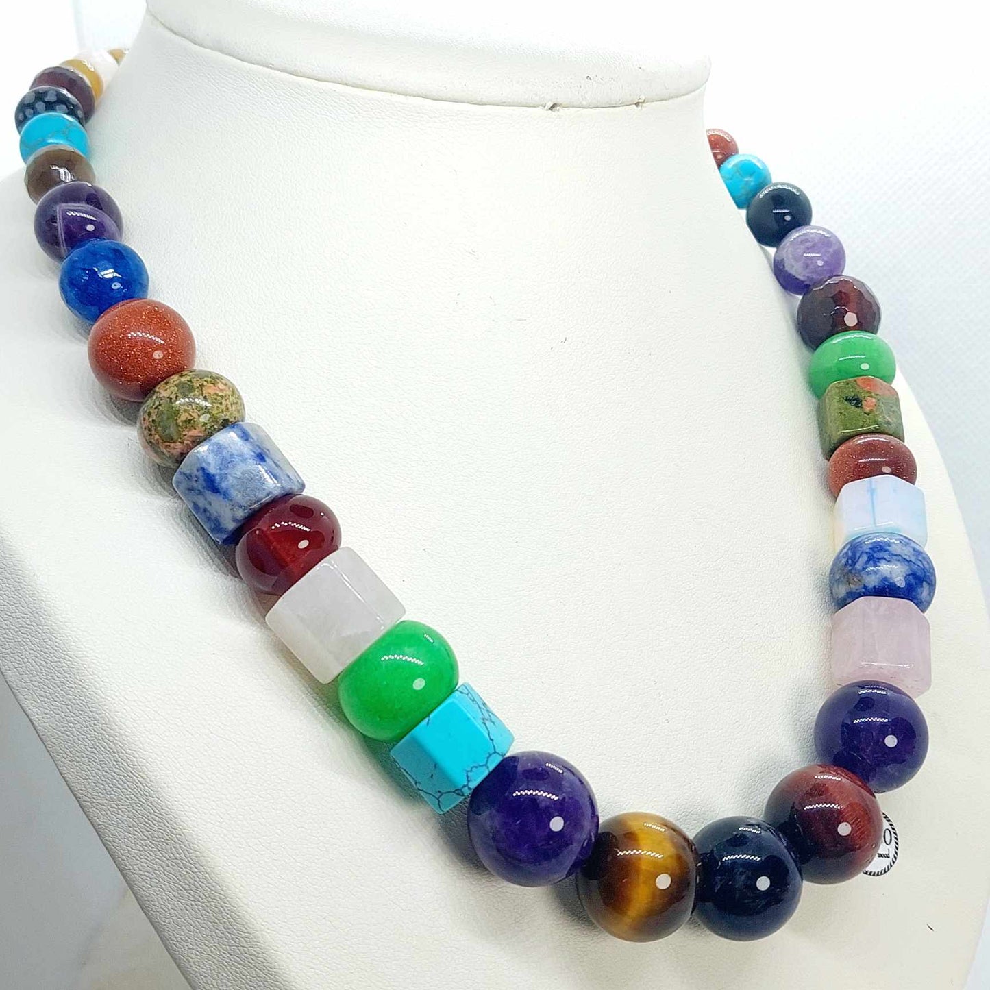 Mixed Natural Stones Choker Necklace