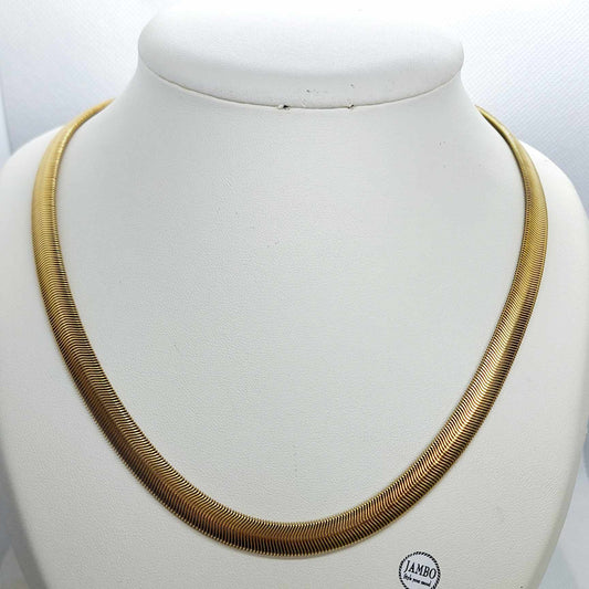 Snake Chain Necklace in Gold Platted Stainless Steel