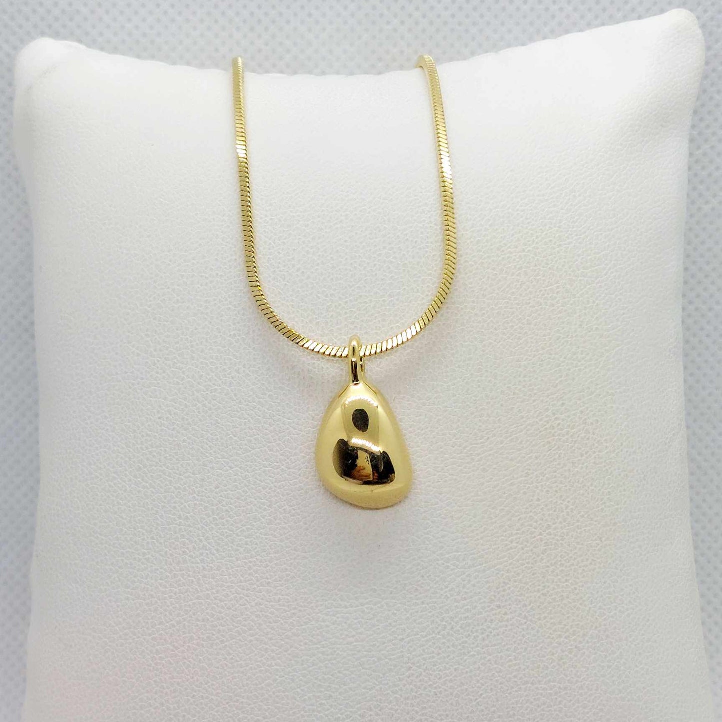 Teardrop Pendant in Gold Plated Stainless Steel with Chain Necklace