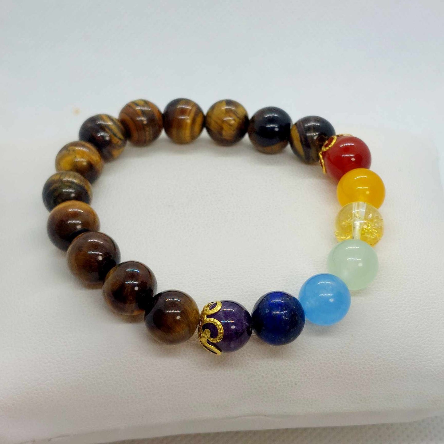 Natural Stones with the 7 Chakra's Bracelet in 10mm Stones