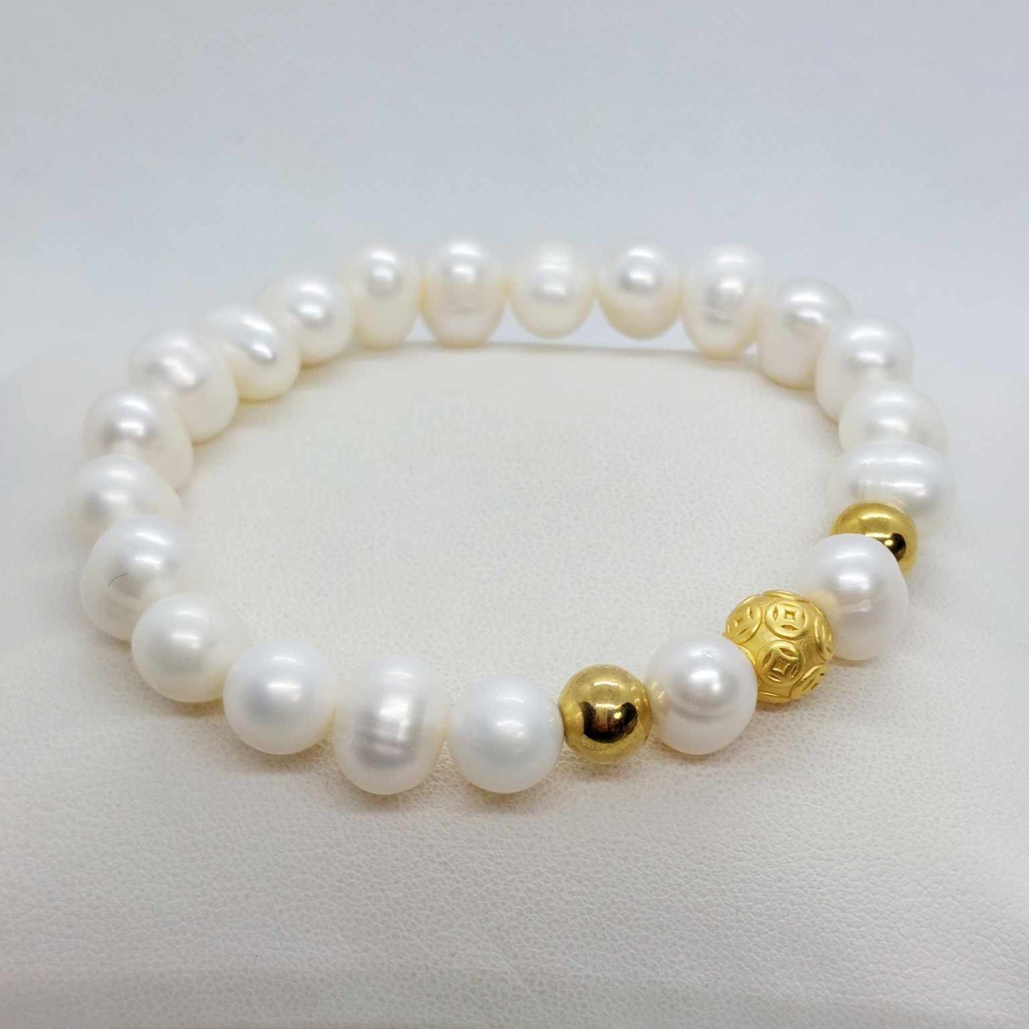 Natural Freshwater Pearl Set in Gold Plated Stainless Steel