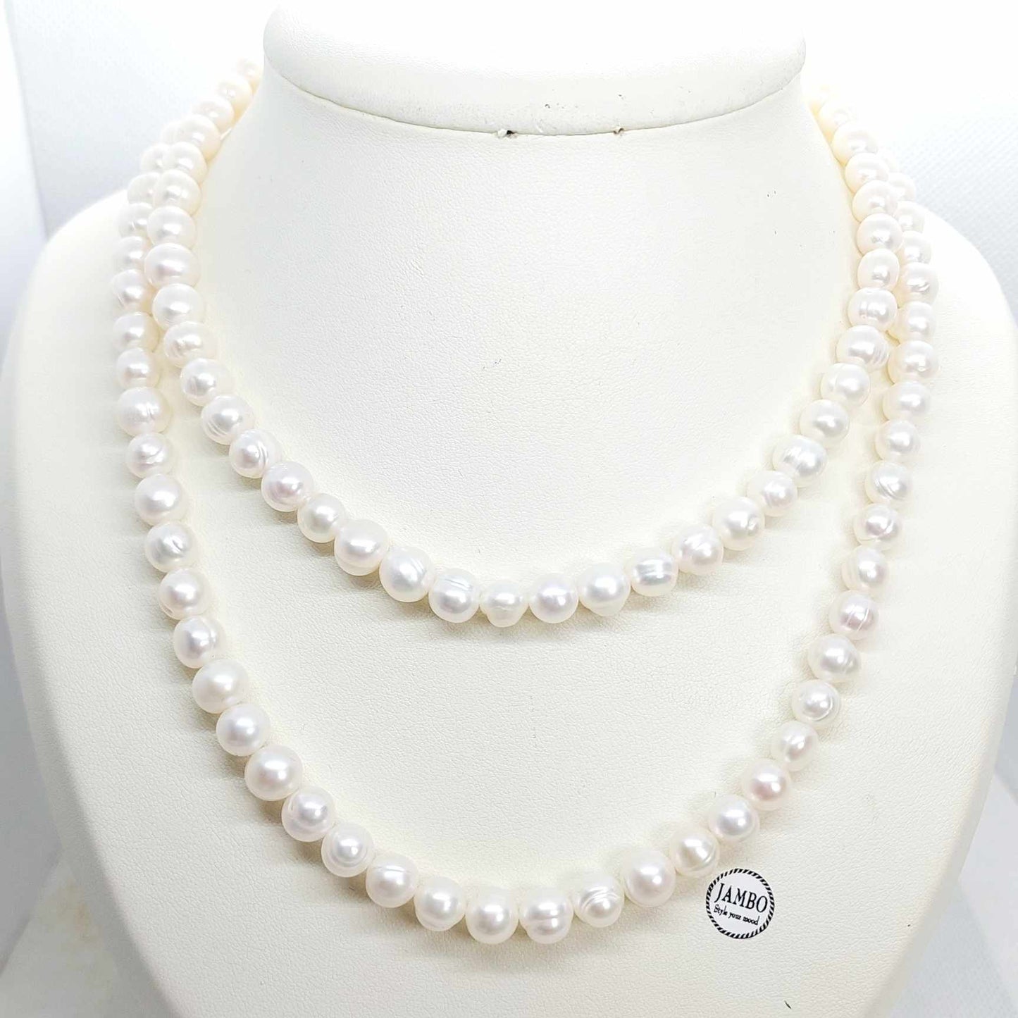 Natural Freshwater Pearl Necklace 36inches with 7-8mm Stones