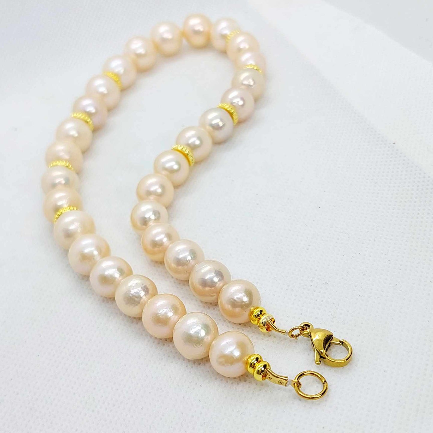 Natural Pink Pearl Choker Necklace 16inches with 13-14mm Stones