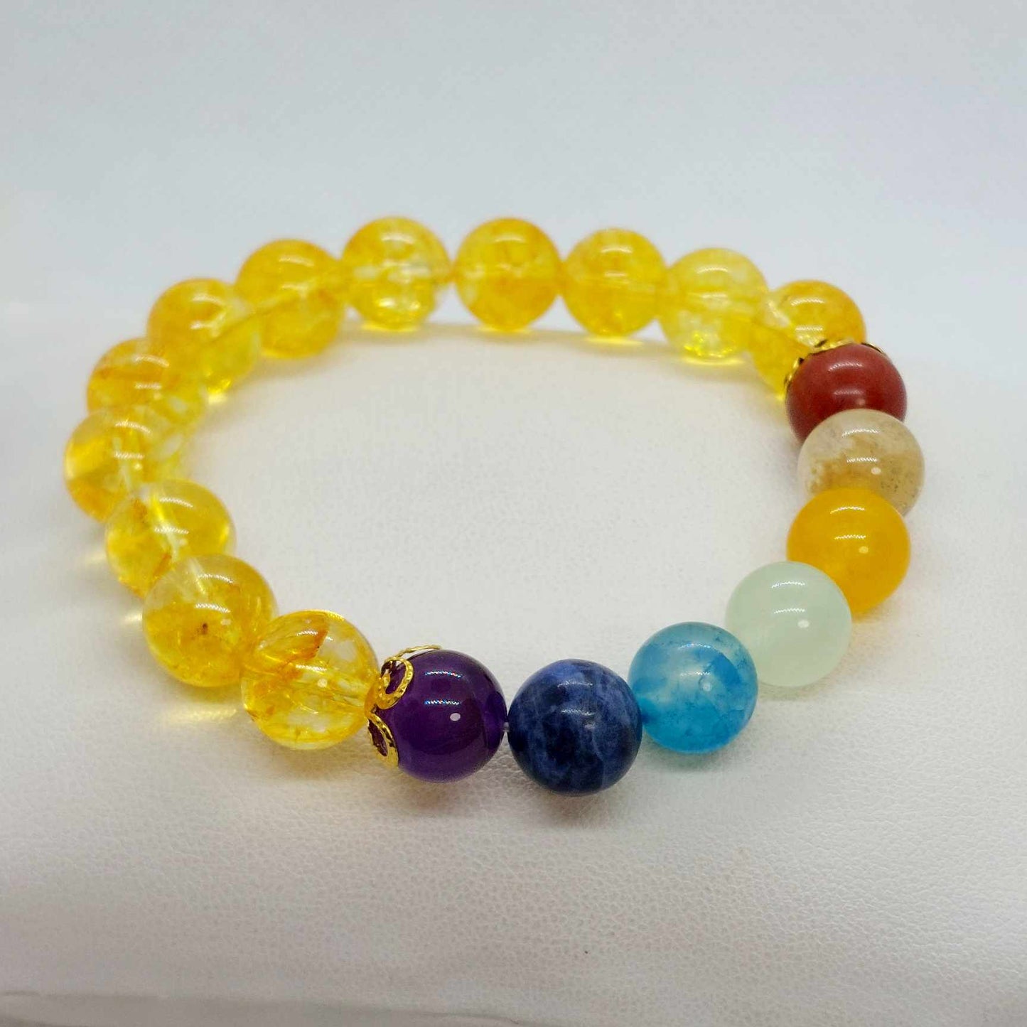 Natural Stones with the 7 Chakra's Bracelet in 10mm Stones