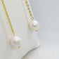 Natural Freshwater Pearl Dangle Earrings in Gold Plated Stainless Steel