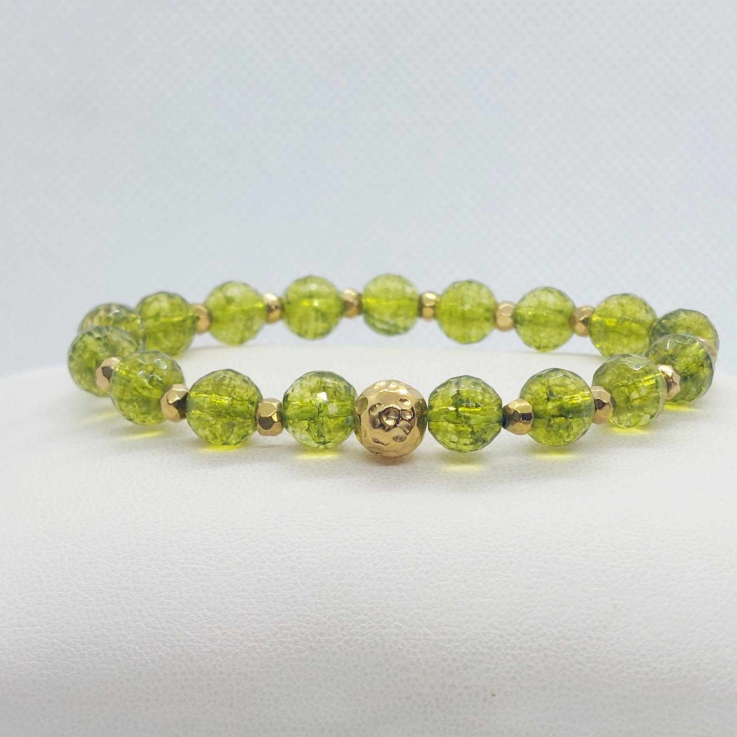 Natural Peridot Bracelet in 8mm Stones