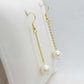 Natural Freshwater Pearl Dangle Earrings in Gold Plated Stainless Steel