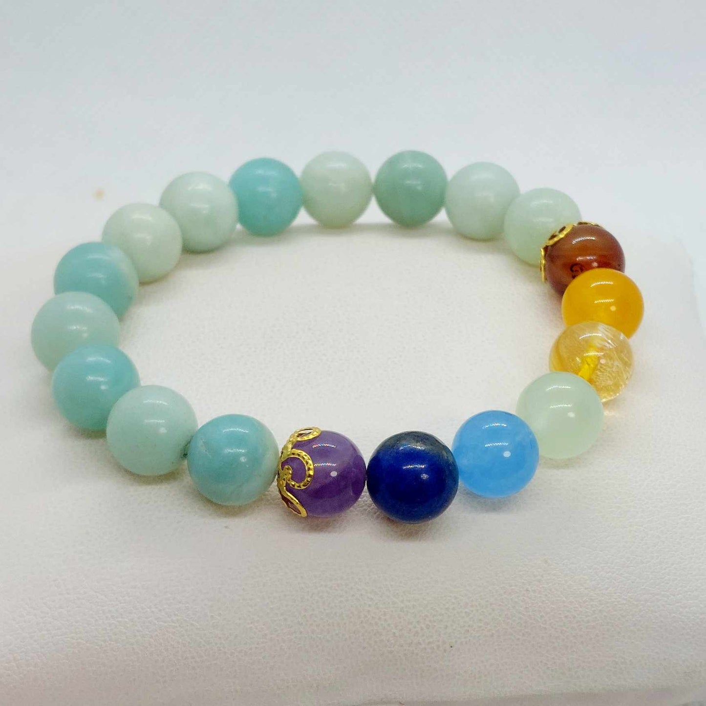 Natural Stones with the 7 Chakra's Bracelet in 10mm Stones