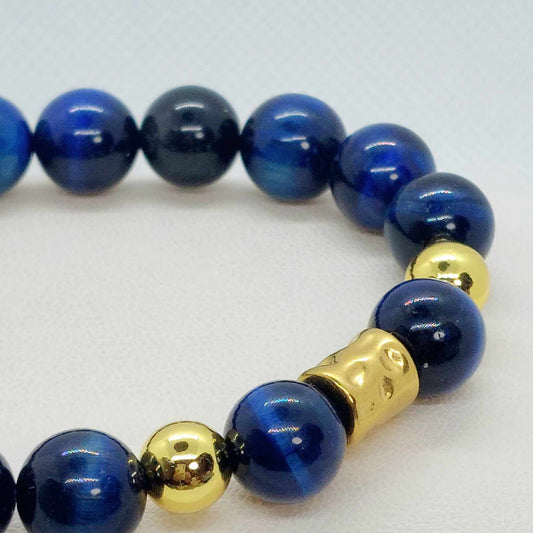 Blue Tiger Eye Bracelet with 10mm Stones