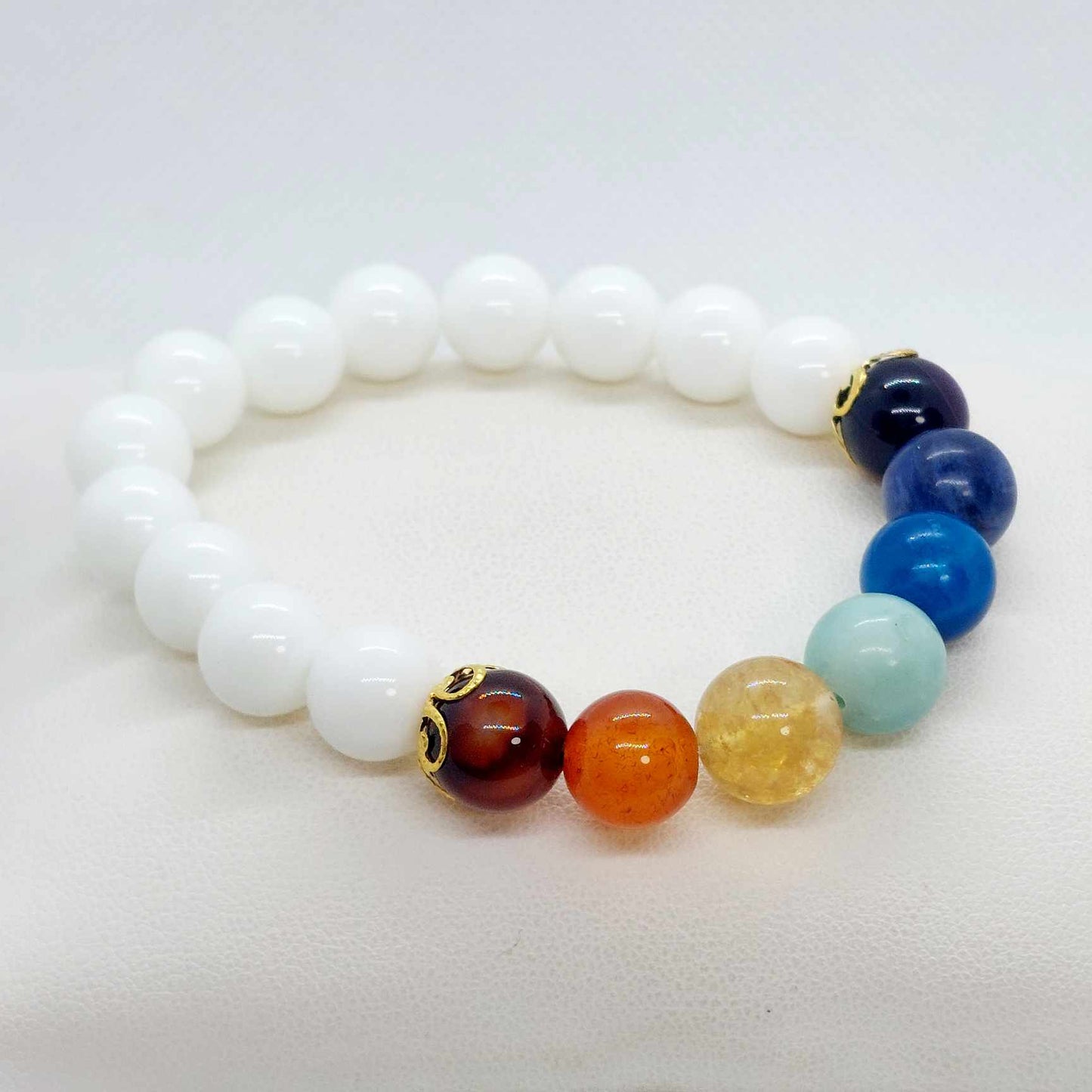 Natural Stones with the 7 Chakra's Bracelet in 10mm Stones