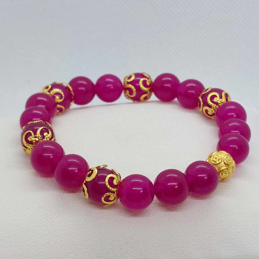 Natural Pink Tourmaline Bracelet in 10m Stones