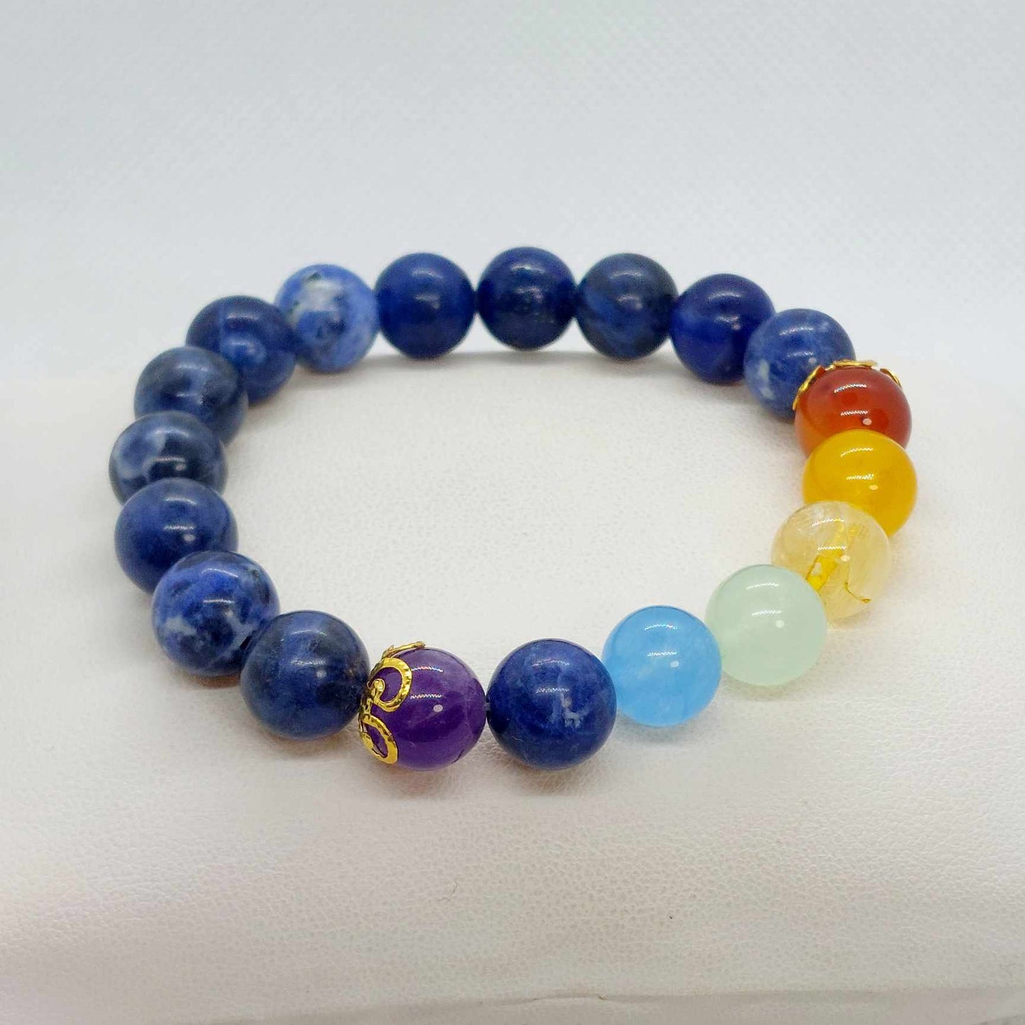 Natural Stones with the 7 Chakra's Bracelet in 10mm Stones