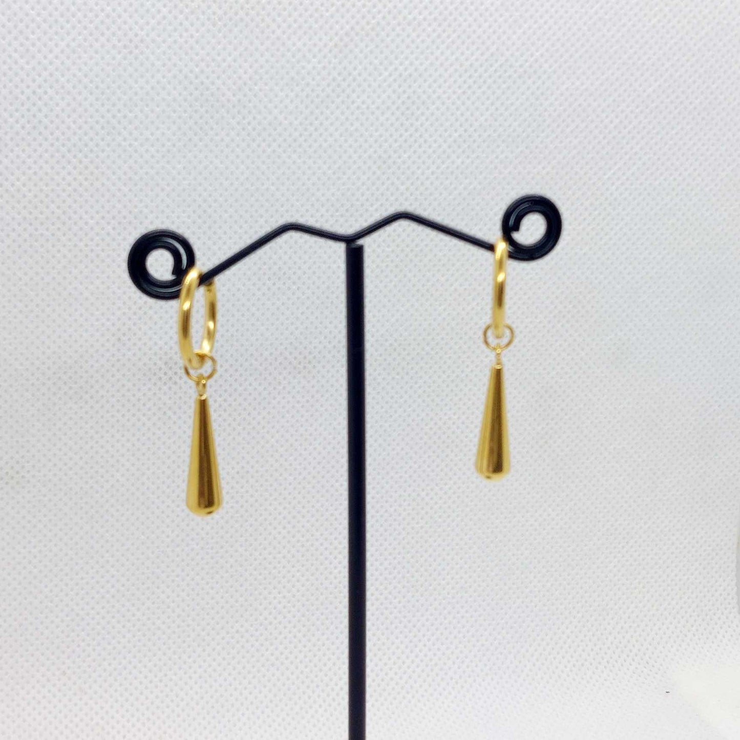 Teardrop Dangle Earrings in Gold Plated Stainless Steel