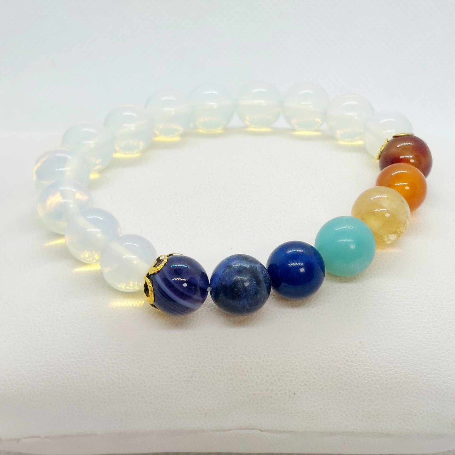 Natural Stones with the 7 Chakra's Bracelet in 10mm Stones