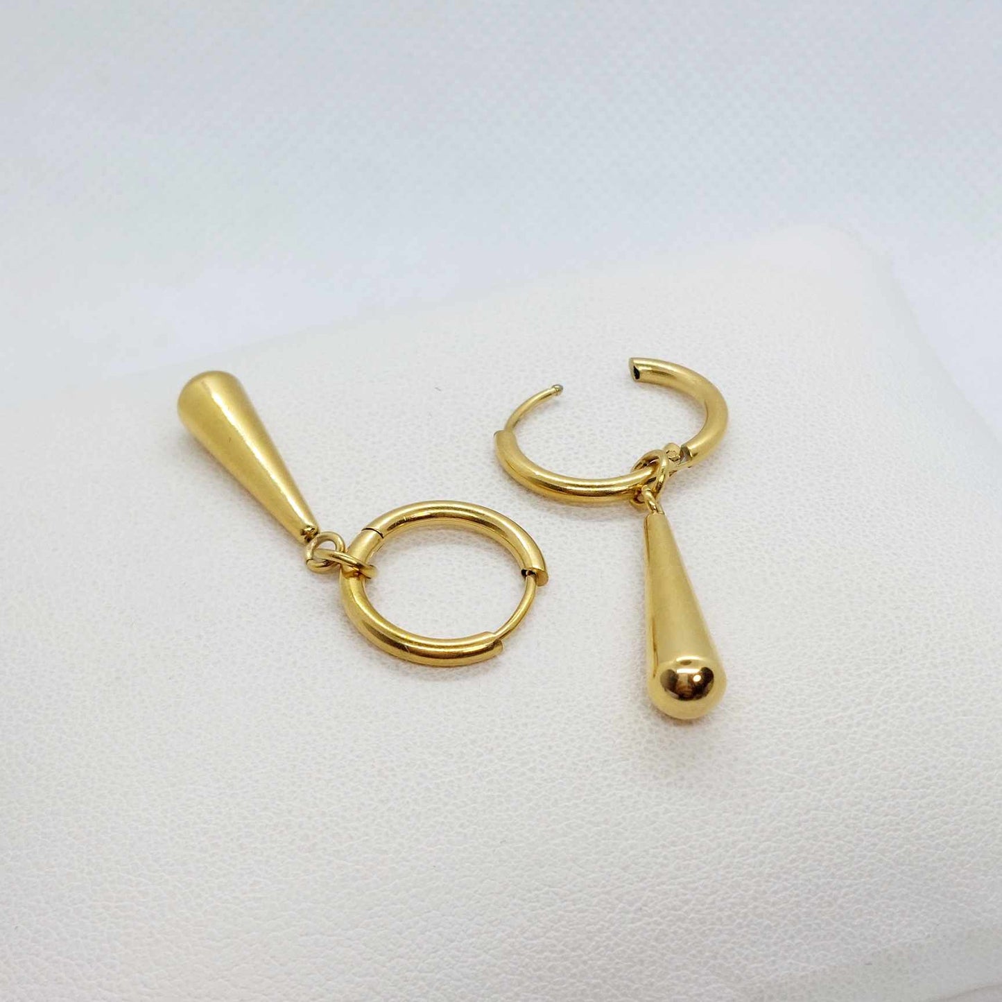 Teardrop Dangle Earrings in Gold Plated Stainless Steel