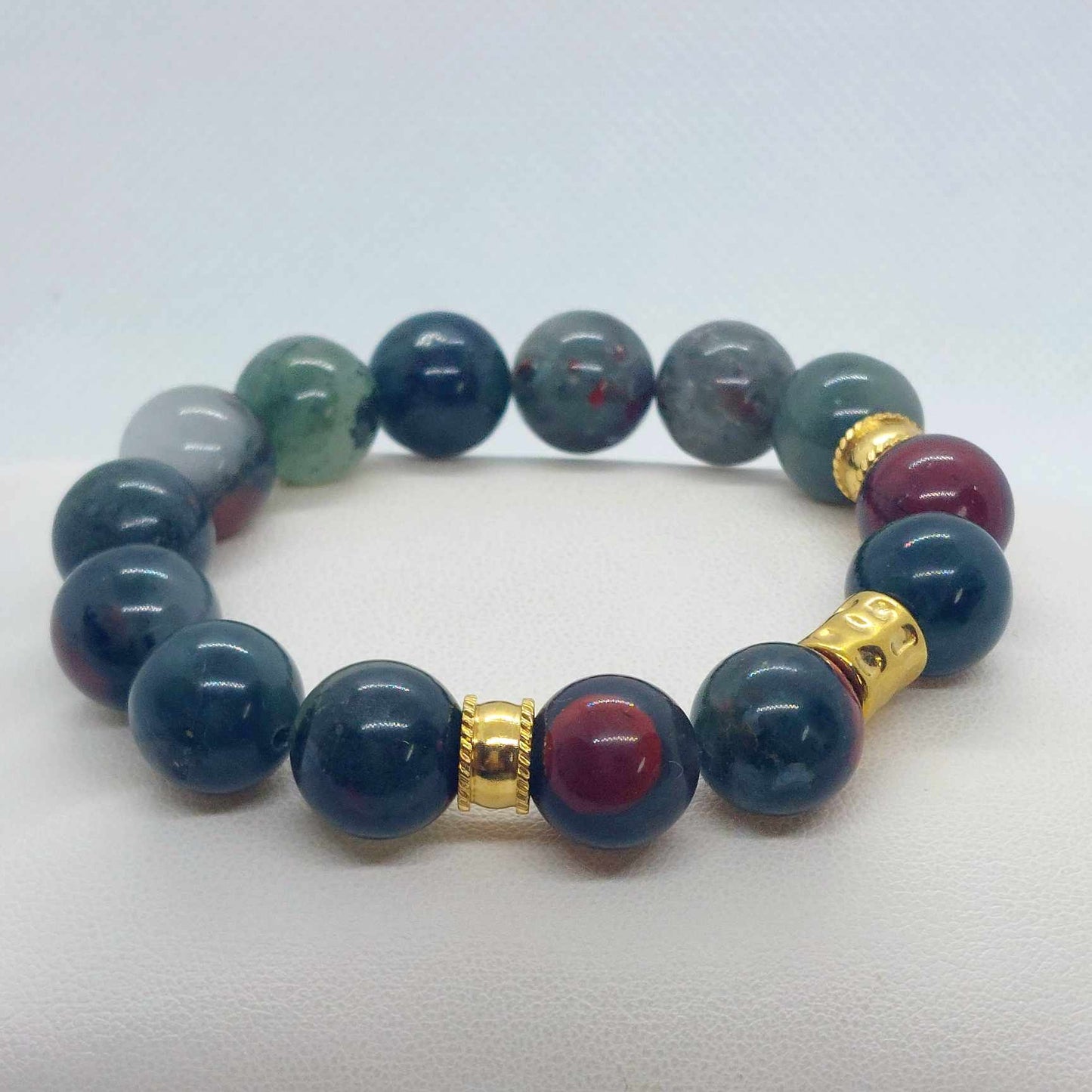 Natural African Bloodstone Bracelet in 12m Natural Stones