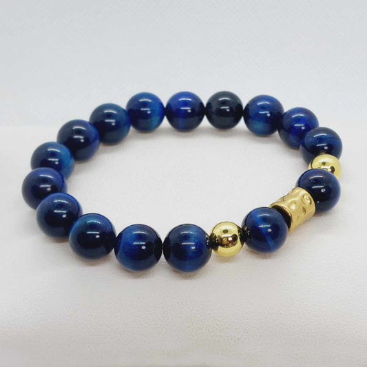 Blue Tiger Eye Bracelet with 10mm Stones