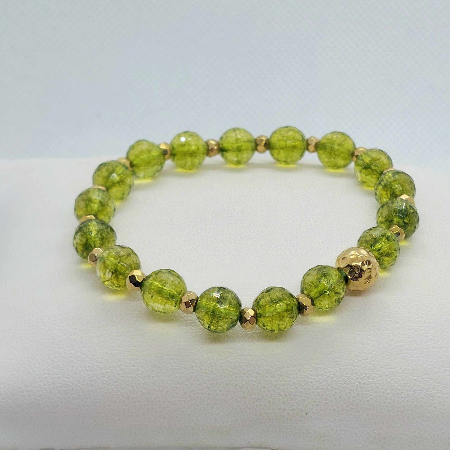 Natural Peridot Bracelet in 8mm Stones