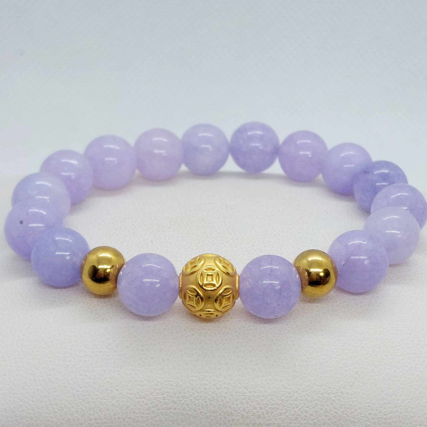 Natural Lilac Angelite Bracelet in 10m Stones