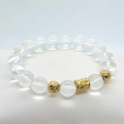 Natural Clear Crystal Quartz Bracelet in 10m Stones