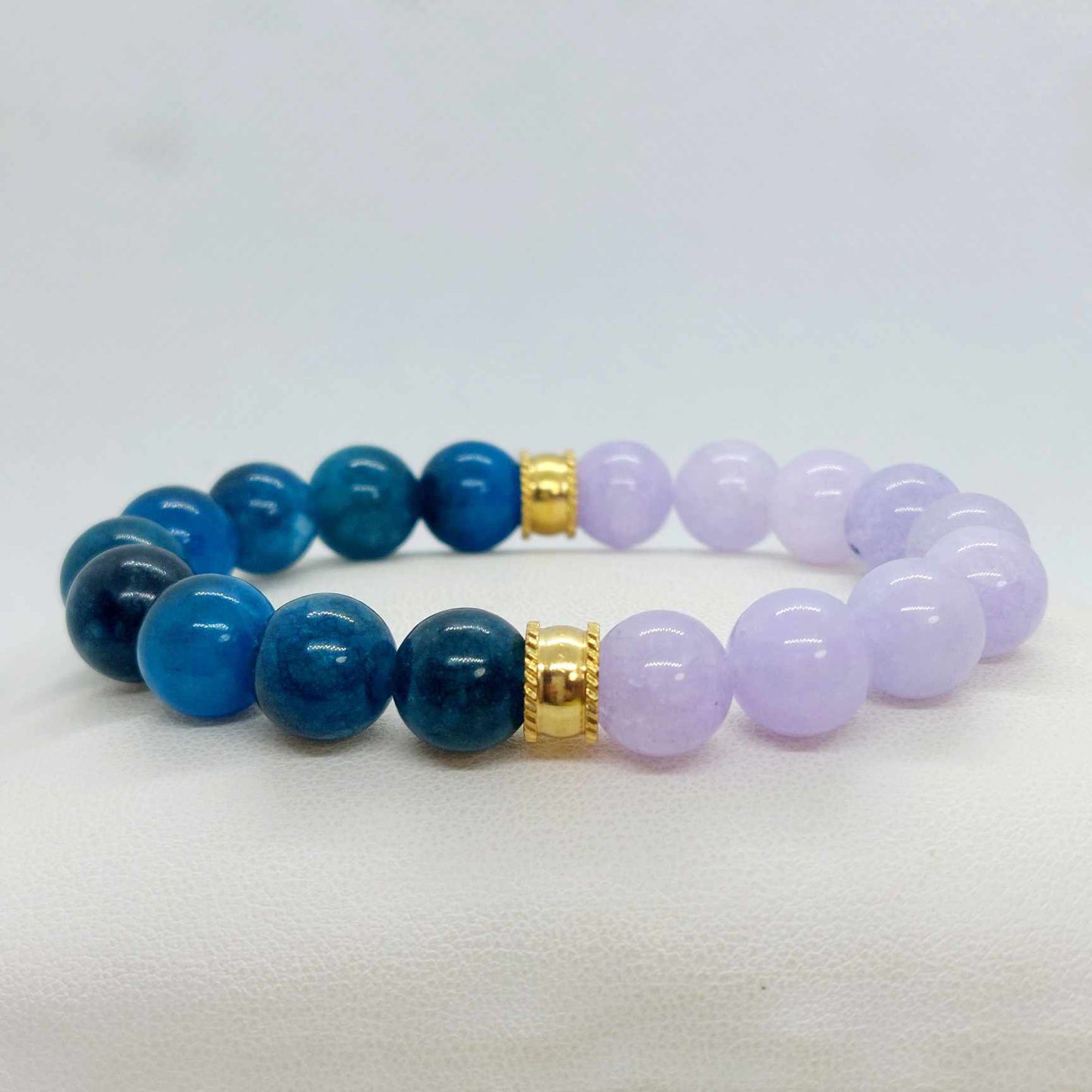 Apatite meets Angelite Bracelet in 10m Natural Stones