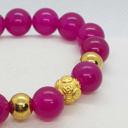 Natural Pink Tourmaline Bracelet in 10m Stones