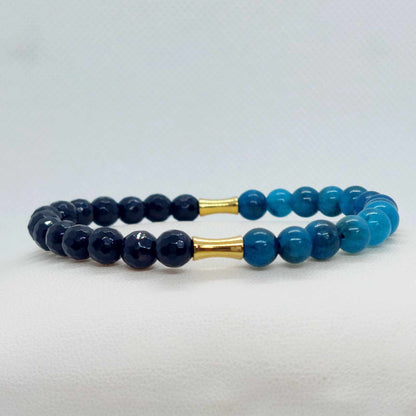 Apatite meets Onyx Bracelet in 6mm Natural Stones