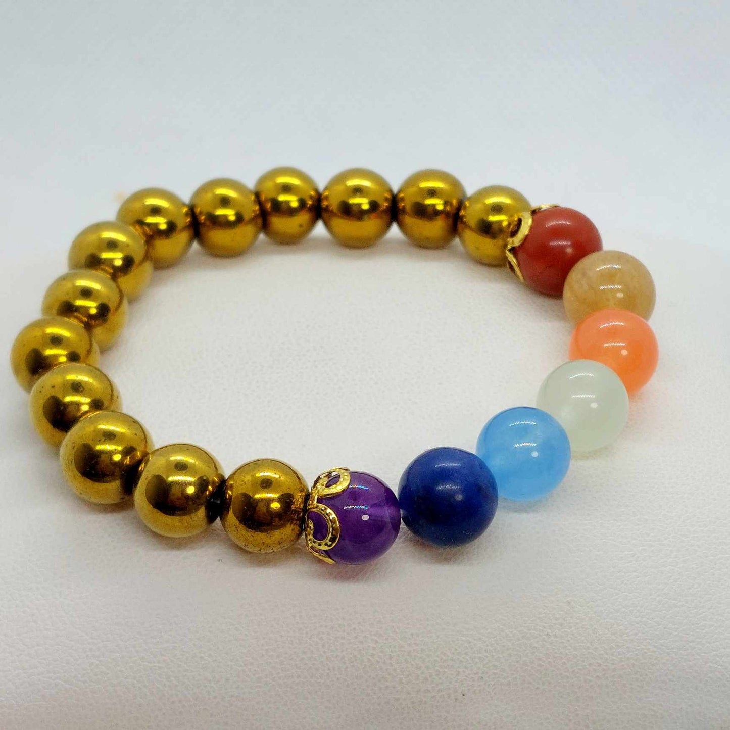 Natural Stones with the 7 Chakra's Bracelet in 10mm Stones