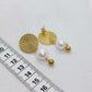 Natural Freshwater Pearl Dangle Earrings in Gold Plated Stainless Steel