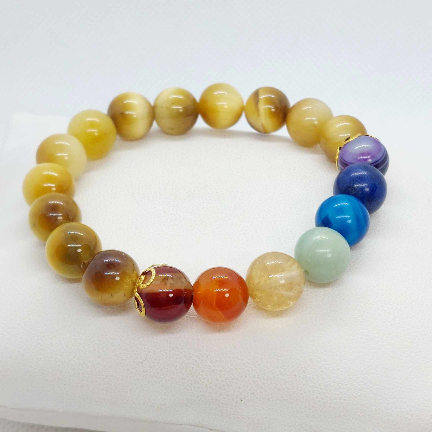 Natural Stones with the 7 Chakra's Bracelet in 10mm Stones