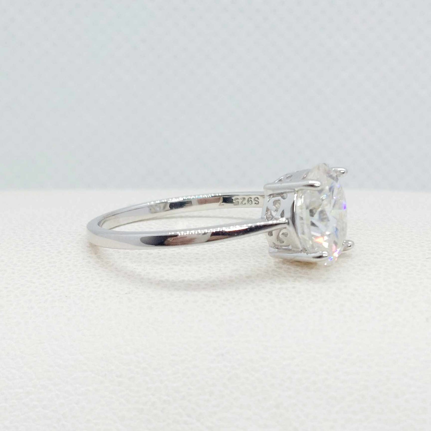 2ct Oval Moissanite Diamond Ring in Sterling Silver