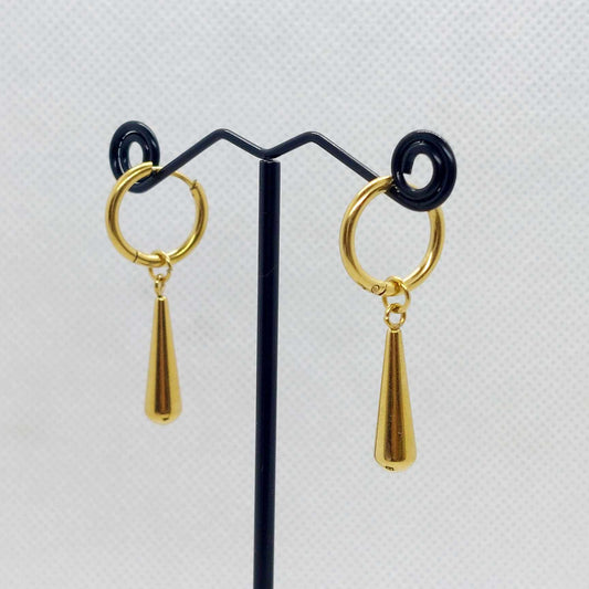 Teardrop Dangle Earrings in Gold Plated Stainless Steel