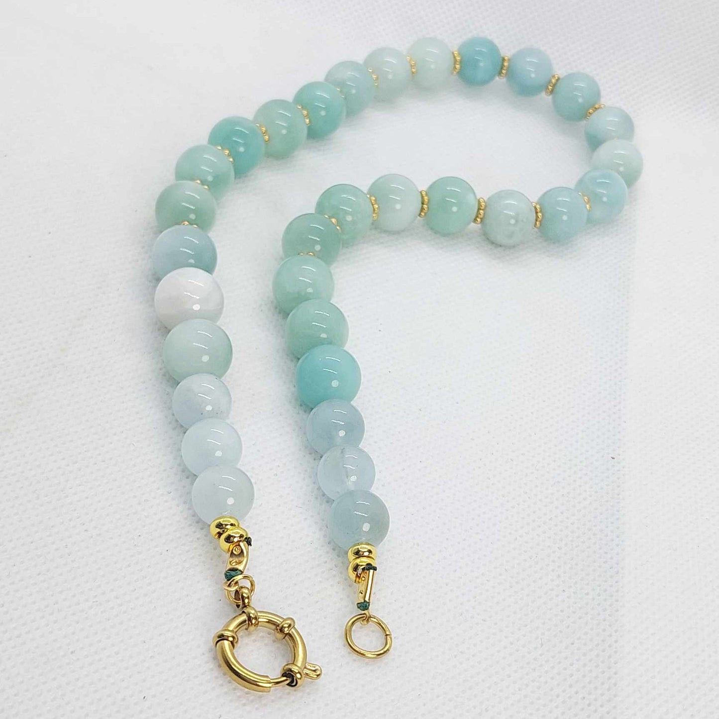 Natural Burmese Jade Choker Necklace in 12mm Stones