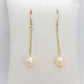 Natural Pink Freshwater Pearl Dangle Earrings in Gold Plated Stainless Steel