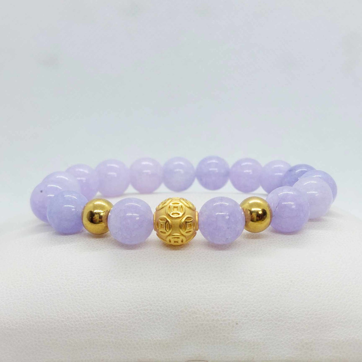 Natural Lilac Angelite Bracelet in 10m Stones