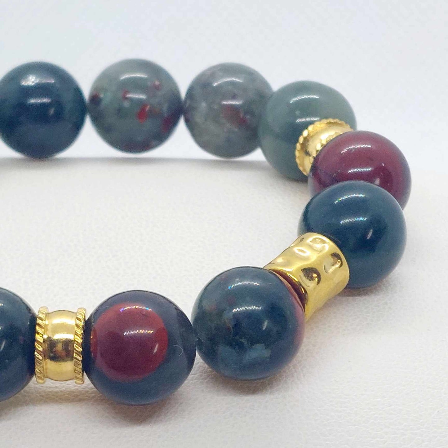 Natural African Bloodstone Bracelet in 12m Natural Stones