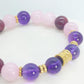 Love and Passion Bracelet with Amethyst, Rose Quartz & Ruby in 10mm Natural Stones