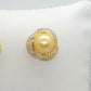 Natural Golden 10mm South Sea Pearl Stud Earrings in Gold Plated Sterling Silver